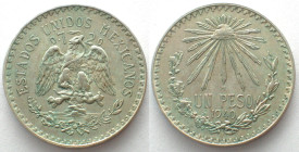 MEXICO. Peso 1940, silver, AU