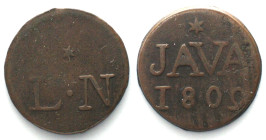 JAVA. Duit 1809, Surabaya mint, Louis Napoleon, copper, VF
