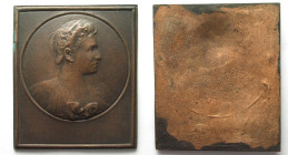 RUSSIA. Empress Alexandra Feodorovna, bronze plaque about 1900, 72x85mm, rare!