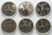 RUSSIA - USSR Complete set 6 x 1 Rouble 1991 OLYMPICS BARCELONA Cu-Ni