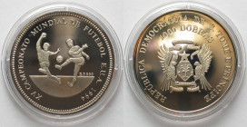 S. TOME E PRINCIPE Pattern 1000 Dobras 1994, E.P.999, Soccer World Cup, Cu-Ni, Proof