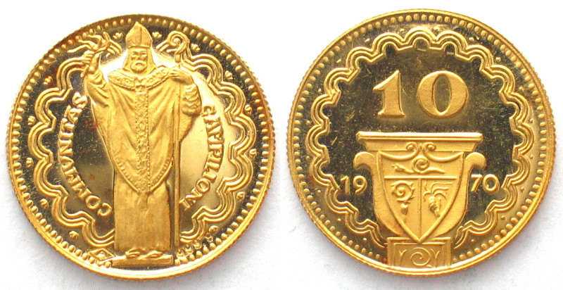 CAMPIONE D'ITALIA, Casino, 10 Francs 1970, gold, Proof Weight: 2.4g (0.9999), Ex...