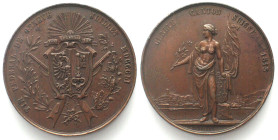 GENEVA 1851 FEDERAL SHOOTING FESTIVAL Medal bronze 38mm, VERY RARE!