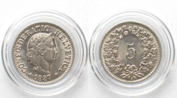 SWITZERLAND. 5 Rappen 1937 nickel BU!