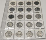 SWITZERLAND. 5 Francs 1948-1990 silver & Cu-Ni, UNC, complete collection