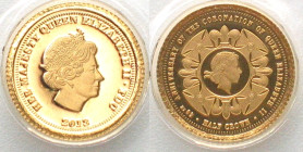 TRISTAN DA CUNHA. 1/2 Crown 2013,  60TH ANN. OF CORONATION, gold, Proof