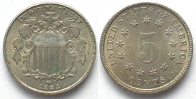 US 1883 SHIELD NICKEL 5 Cents Cu-Ni UNC-!