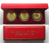 VIETNAM. 5, 10, 20 Dong 1989. Leningrad mint. HO CHI MINH,brass, original box, Proof
