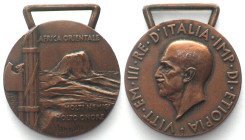 ITALY. Medal 1936 East Africa Campaign, bronze, XF.