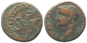 TIBERIUS. AE As 34-35 AD, Rome, Caduceus between S-C, VF