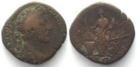 COMMODUS. AE Sestertius, AD 181-182, Rome, Annona w. Concordia, ship with Victoria, aVF