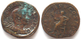 GORDIAN III (238-244 AD). AE Sestertius, 242-243, Apollo seated, VF