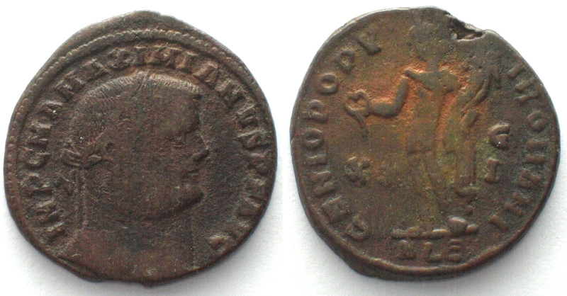 MAXIMIANUS HERCULIUS (286-305). AE Follis, GENIO POPVLI ROMANI, Alexandria mint,...