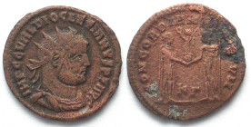 DIOCLETIAN (284-305). AE radiate fraction, 295-299, КГ, Cyzicus mint, CONCORDIA MILITVM, VF