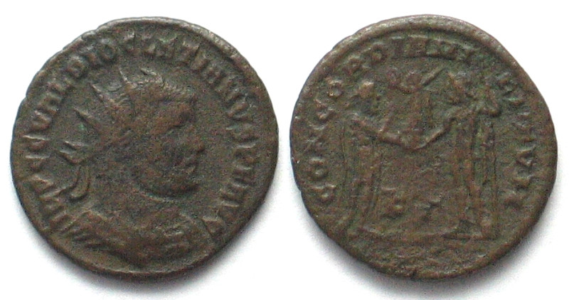 DIOCLETIAN (284-305). AE radiate fraction, 295-299, КГ, Cyzicus mint, CONCORDIA ...