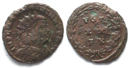 CONSTANTIUS I Chlorus (293-306 AD). AE Fractional Follis, as caesar, 303, Carthage mint, VOT XX FK, scarce! aXF