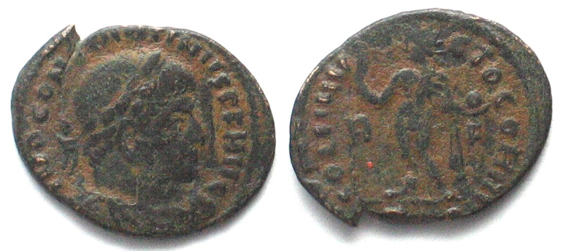 CONSTANTINE I the Great (306-337 AD). AE Follis, Rome mint (?), SOLI INVICTO COM...