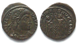 CONSTANTIUS II (324-361 AD). AE Nummus, Siscia mint, mintmark off flan, VICTORIAE DD AVGG Q NN, palm between two Victories, AU!