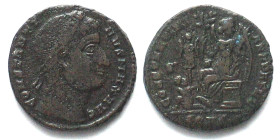 CONSTANTINE I the Great (306-337 AD). AE Follis, 327, CONS, Constantinople mint, CONSTANTINIANA DAFNE, Victory or angel seated, VF