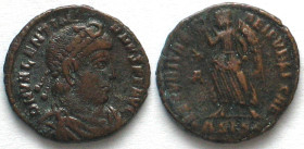 VALENTINIAN I (364-375 AD). AE Centenionalis, Siscia mint, .ΔSISC, 1st officina, SECVRITAS REIPVBLICAE, Victory, XF