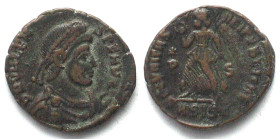 VALENTINIAN I (364-375 AD). AE3, 367-370, ASISC, Siscia mint, SECVRITAS REI PVBLICAE, Victory, star over D, S in field, VF+