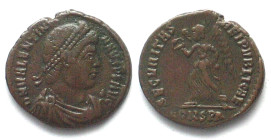 VALENTINIAN I (364-375 AD). AE Nummus, 369, CONSPA, Constantinople mint, SECVRITAS REI PVBLICAE, Victory, VF+