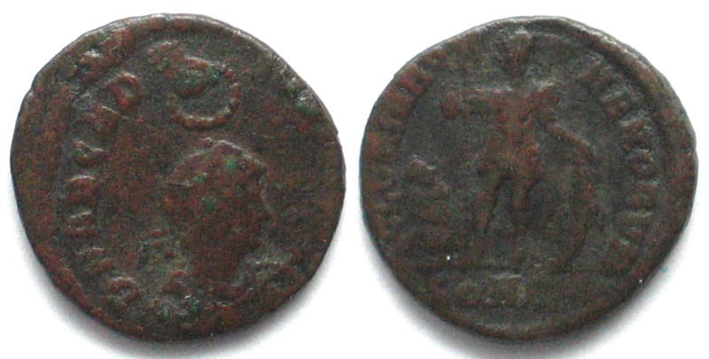 ARCADIUS. AE Follis, 22mm, Constantinople, 378-383 GLORIA ROMANORVM. Weight: 4.6...