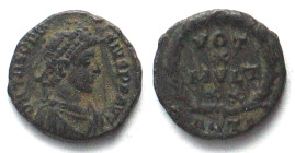 THEODOSIUS I (379-395 AD). AE Half Centenionalis, 383, Antioch mint, VOT X MVLT XX, VF+