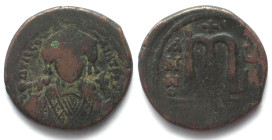 MAURICE TIBERIUS (582-602). AE Follis, 40 nummi, AN VII (588/589), Antioch mint aVF