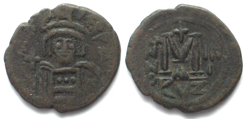 HERACLIUS I (610-641). AE Follis, Yr.4 (613/614), Cyzicus mint, 1st officina, VF...