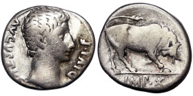Roman Coins, Empire, Augustus (27 BC-14 AD), Denar, n.d. (ca. 15-13 BC), Lugdunum, Ag. 3,60 g, RIC 167a, F
