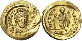 Roman Coins, Eastern Roman Empire (Byzantine Empire), Iustinianus I (527-565), Solidus, n.d., Constantinople, Au. 4,37 g, R, Double struck/Doppia batt...