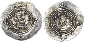 Islamic Coins, Sasanian, Kingdom, Khusru II (591-628 AD), Drachm, n.d., Ag. 4,18 g, XF+