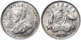 Australia, Kingdom, George V (1910-1936), 6 Pence, 1925, Ag. 2,82 g, KM 25, A.UNC