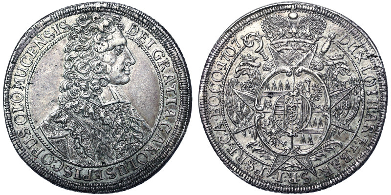 Austria, Olmütz, Karl III (1695-1711), Taler, 1707, Olmütz, Ag. 28,55 g, Slight ...