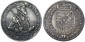 Austria, Holy Roman Empire (800/962 - 1806), Ferdinand, Archduke of Austria (1564-1595), Taler, n.d., Hall, Ag. 28,22 g R, DAV 8099, XF-