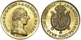 Austria, Holy Roman Empire (800/962 - 1806), Joseph II (1765-1790), 1/2 Soverain, 1786, Hall, Au. 5,53 g, Fr. 445, A.UNC