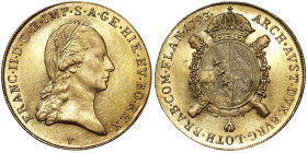Austria, Holy Roman Empire (800/962 - 1806), Francis II, Holy Roman Emperor (1792/1804), Soverain d'or, 1793, Venice, Au. 11,11 g, Fr. 472, A.UNC