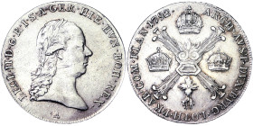 Austria, Holy Roman Empire (800/962 - 1806), Leopold II (1790-1792), 1/4 Taler, 1792, A Vienna, Ag. 7,40 g, Herinek 51, VF