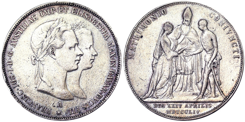 Austria, Austro-Hungarian Empire, Franz Joseph I (1848-1916), 2 Gulden, 1854, Vi...