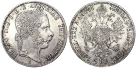 Austria, Austro-Hungarian Empire, Franz Joseph I (1848-1916), 2 Gulden, 1871, Vienna, Ag. 24,69 g, Frühwald 1369, A.UNC