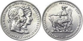 Austria, Austro-Hungarian Empire, Franz Joseph I (1848-1916), 2 Gulden, 1879, Vienna, 25th wedding anniversary. Ag. 24,50 g, Frühwald 1903, GOOD
