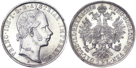Austria, Austro-Hungarian Empire, Franz Joseph I (1848-1916), 1 Gulden, 1858, Vienna, Ag. 12,35 g, Frühwald 1446, A.UNC