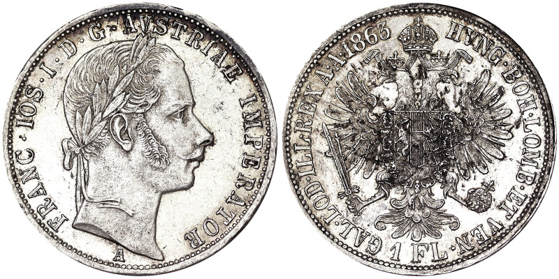 Austria, Austro-Hungarian Empire, Franz Joseph I (1848-1916), 1 Gulden, 1863, Vi...