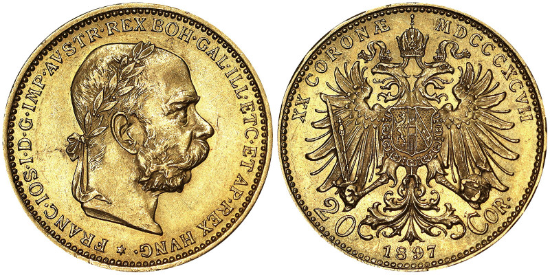 Austria, Austro-Hungarian Empire, Franz Joseph I (1848-1916), 20 Corona, 1897, V...