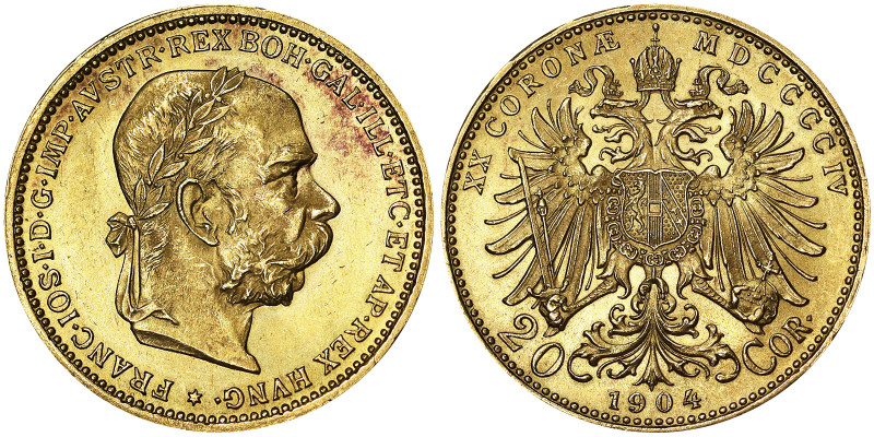 Austria, Austro-Hungarian Empire, Franz Joseph I (1848-1916), 20 Corona, 1904, V...