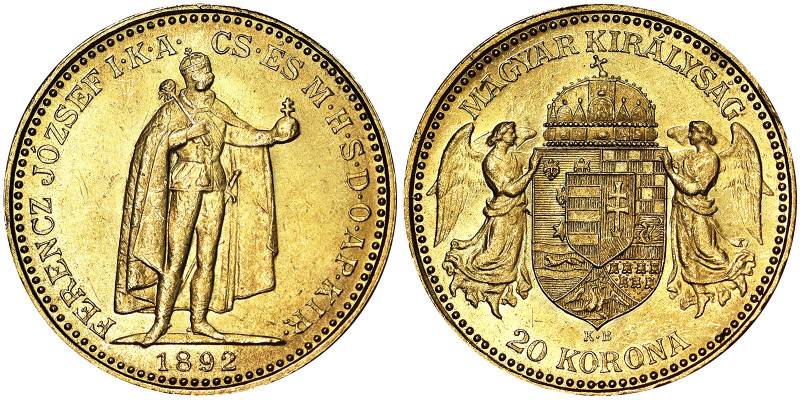 Austria, Austro-Hungarian Empire, Franz Joseph I (1848-1916), 20 Korona, 1892, K...