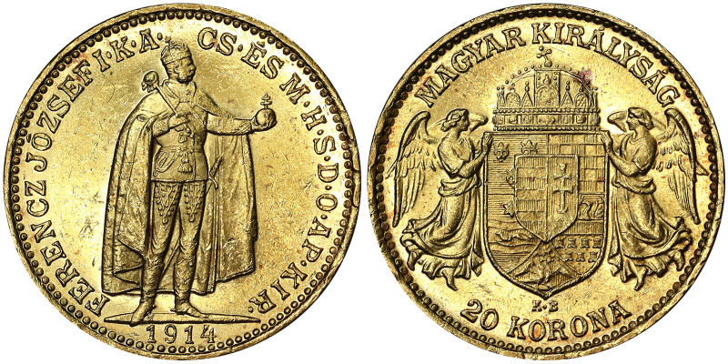 Austria, Austro-Hungarian Empire, Franz Joseph I (1848-1916), 20 Korona, 1914, K...