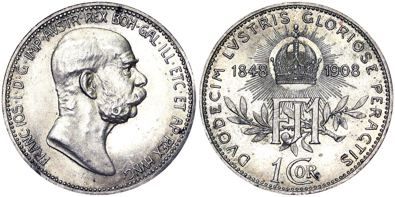 Austria, Austro-Hungarian Empire, Franz Joseph I (1848-1916), 1 Corona, 1908, Vi...