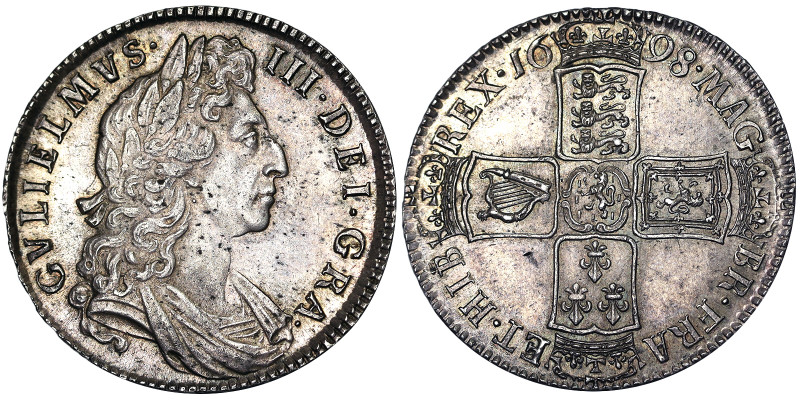 Great Britain, Kingdom, William III (1694-1702), 1/2 Crown, 1698, Ag. 14,68 g, R...